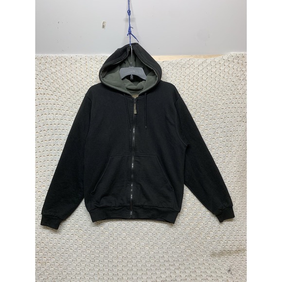 C.E Schmidt Hoodie Jacket Men's Medium Black Fleece Full Zip Workwear Coat - Picture 1 of 10